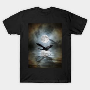 Heron Moon - Great Blue Heron T-Shirt